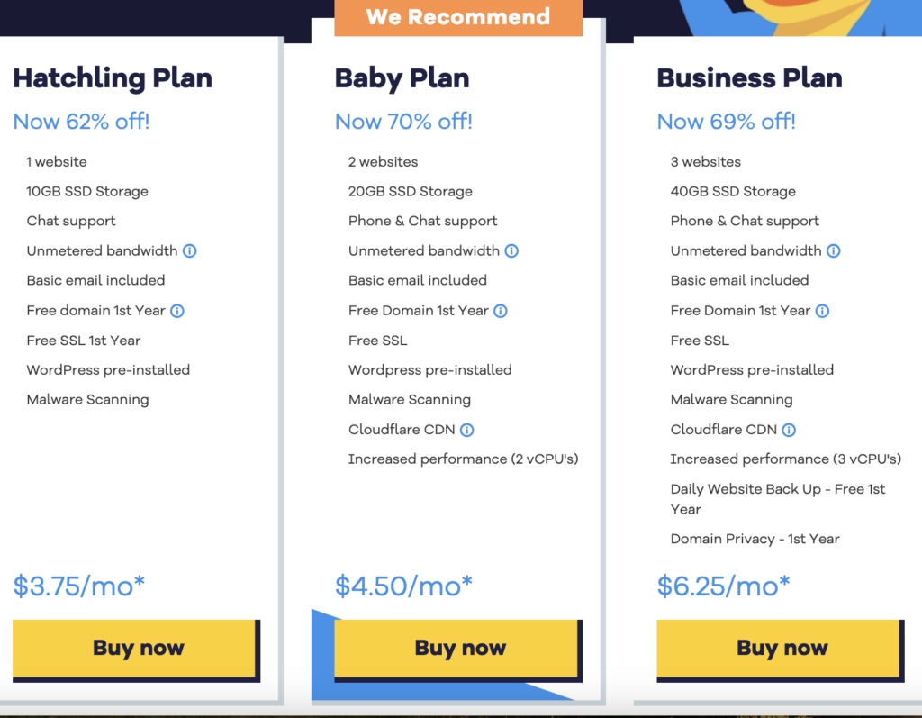 HostGator's Shared Hosting Plans and Pricing Comparison