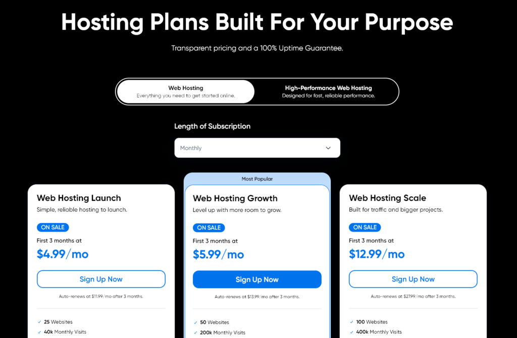 Dreamhost Plan Options for Monthly Billed Web Hosting Month-to-Month Payments
