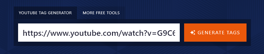 Entering a Video URL for the YouTube Tag Generator Tool