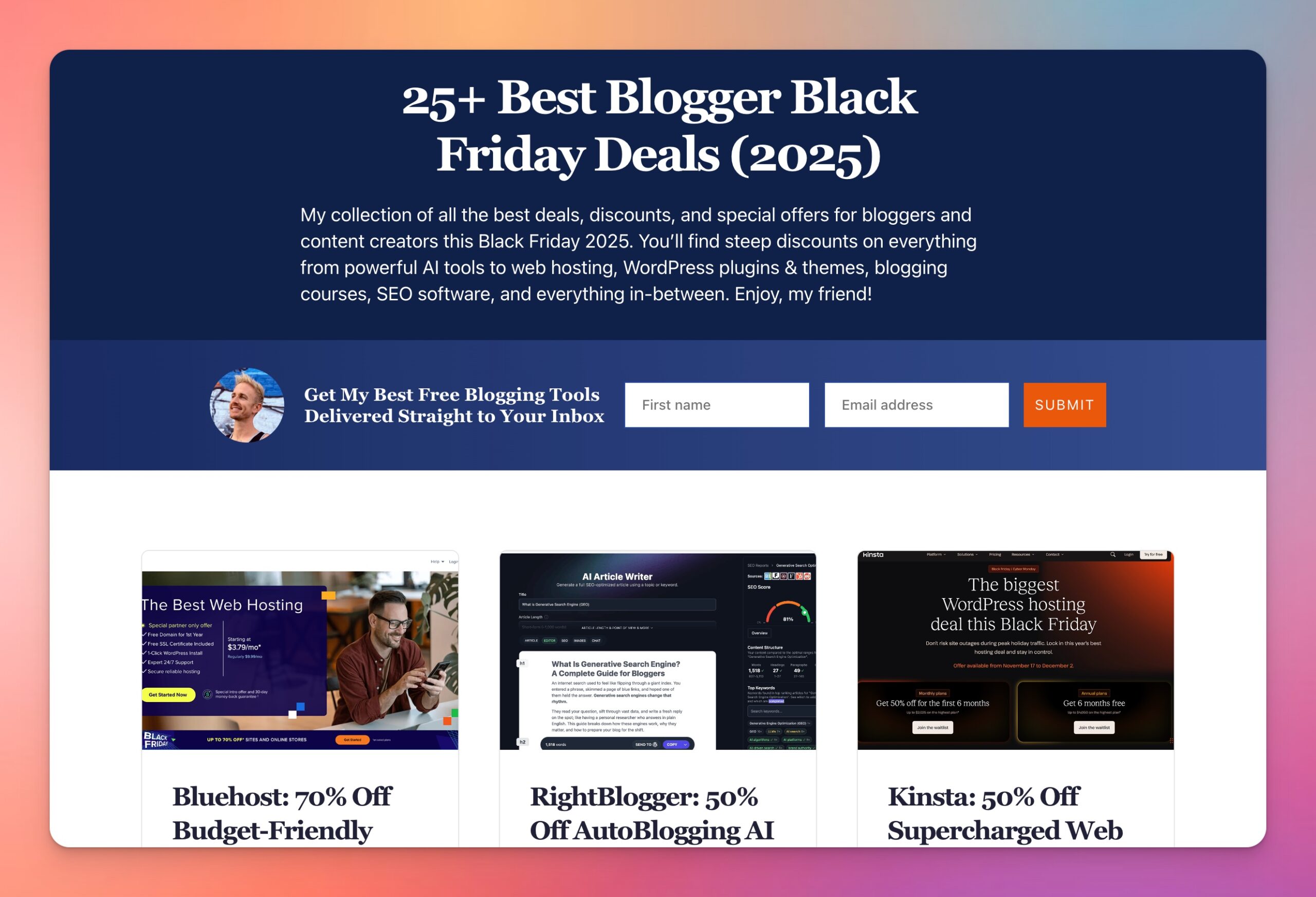Best Blogger Black Friday Deals and Discounts (AI Tools, Courses, SEO Software, WordPress Hosting, Plugins, and More)