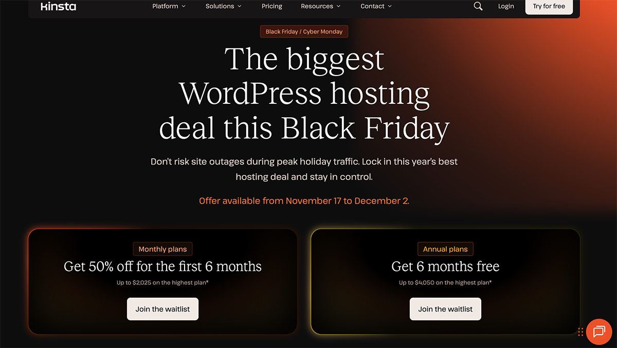 Kinsta: 50% Off Supercharged Web Hosting for Businesses