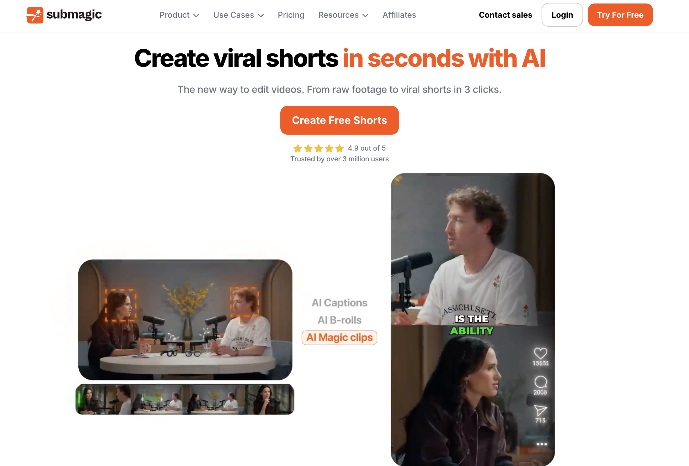 Submagic: 40% Off AI Video Editing (Create Viral Shorts)