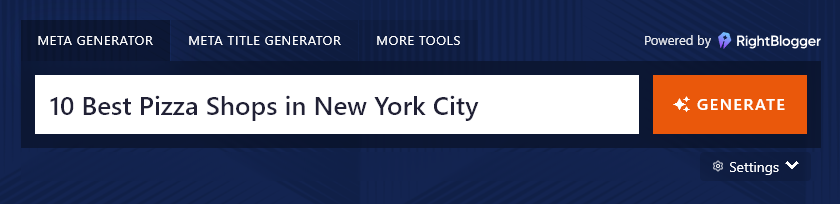 A title entered into the free AI Meta Description Generator tool.