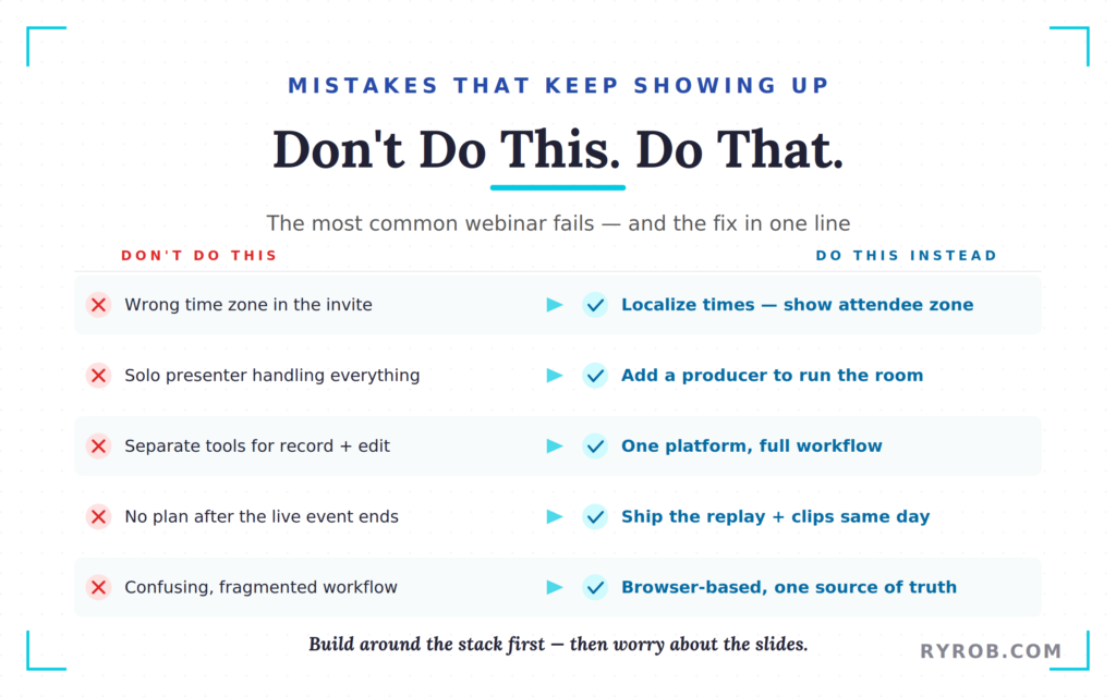 Live Webinar Streaming Mistakes to Avoid (Graphic)