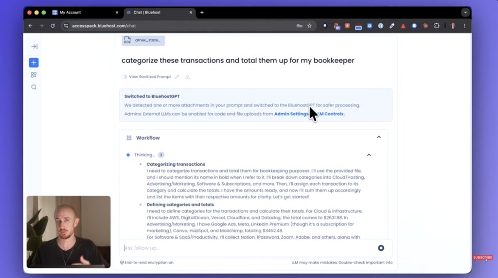 Analyzing and Organizing Financial Documents (Bluehost AI All Access Pack Review) Examples