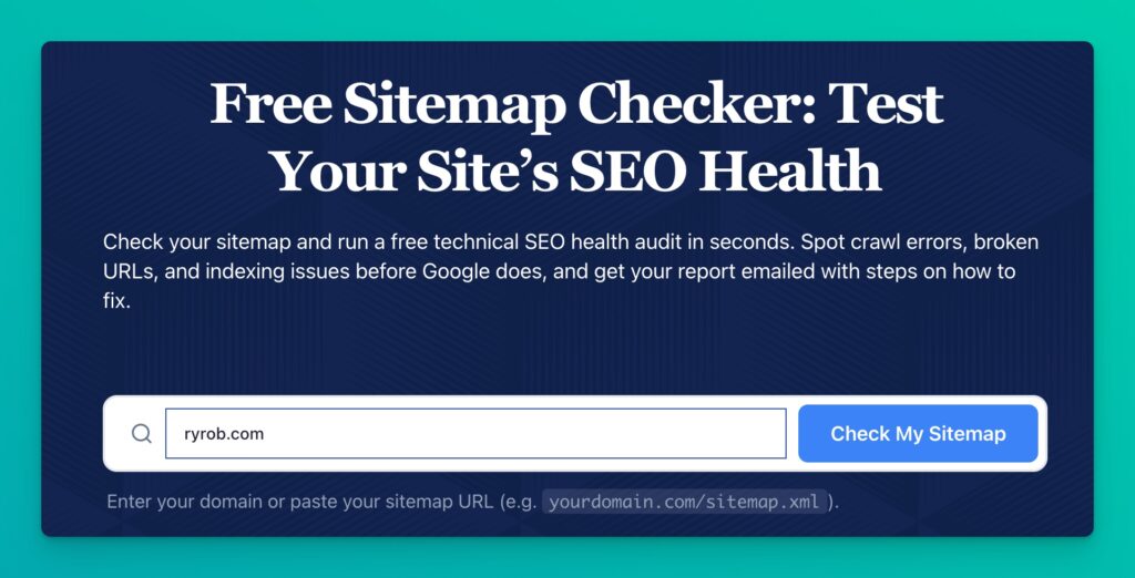 Free Sitemap Checker Tool (SEO Health) CTA