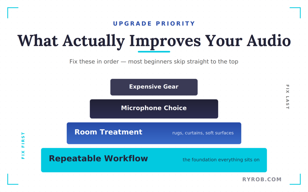 Podcast setup upgrade priority hierarchy.