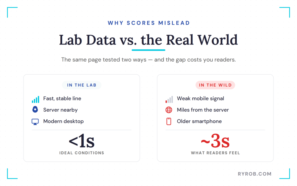 Lab speed versus real-world visitor load times