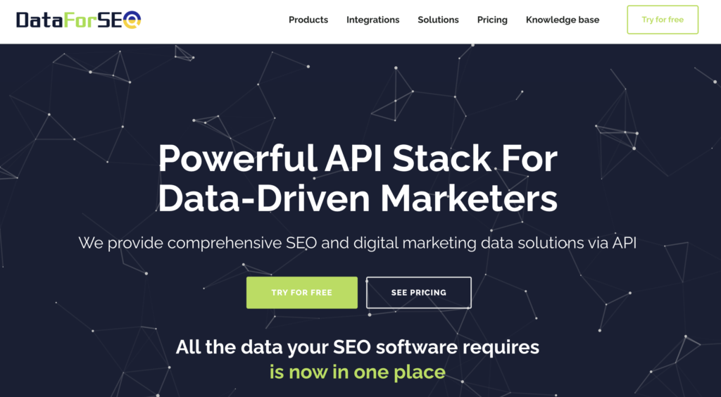 DataForSEO homepage