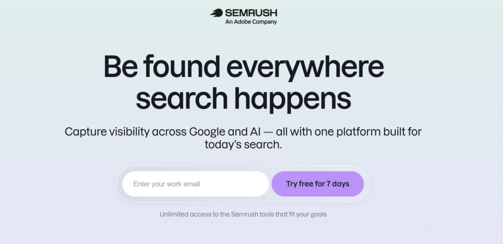 Semrush homepage