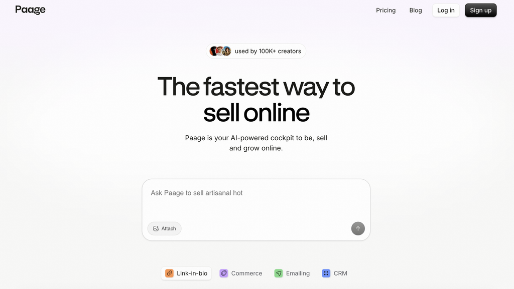 Paage fastest way to sell online (homepage)