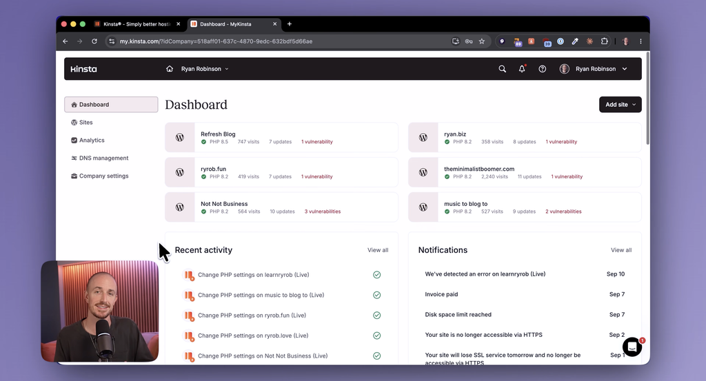 RyRob using Kinsta