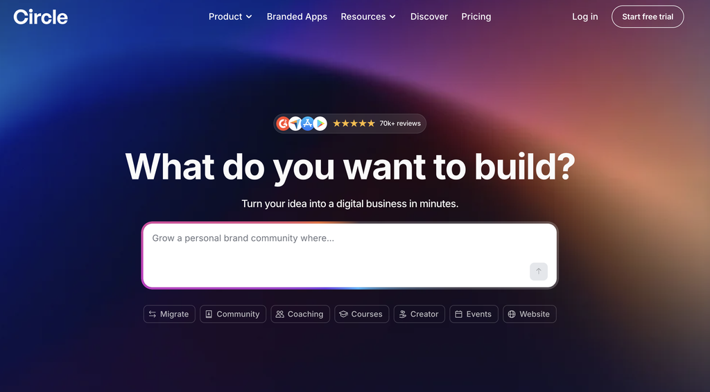 Circle build a community homepage (screenshot)