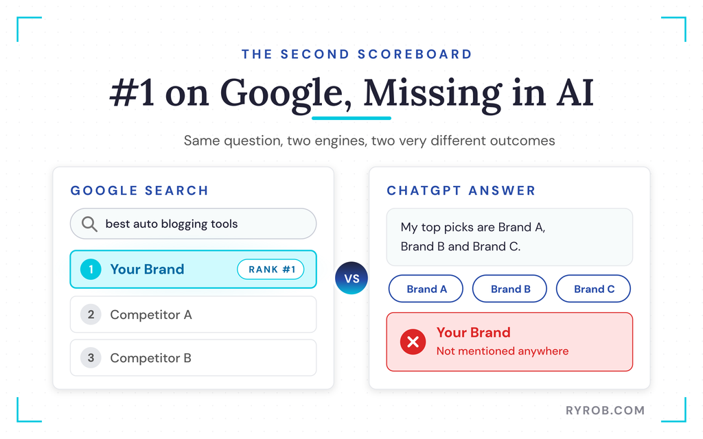 Google rank one versus ChatGPT omission