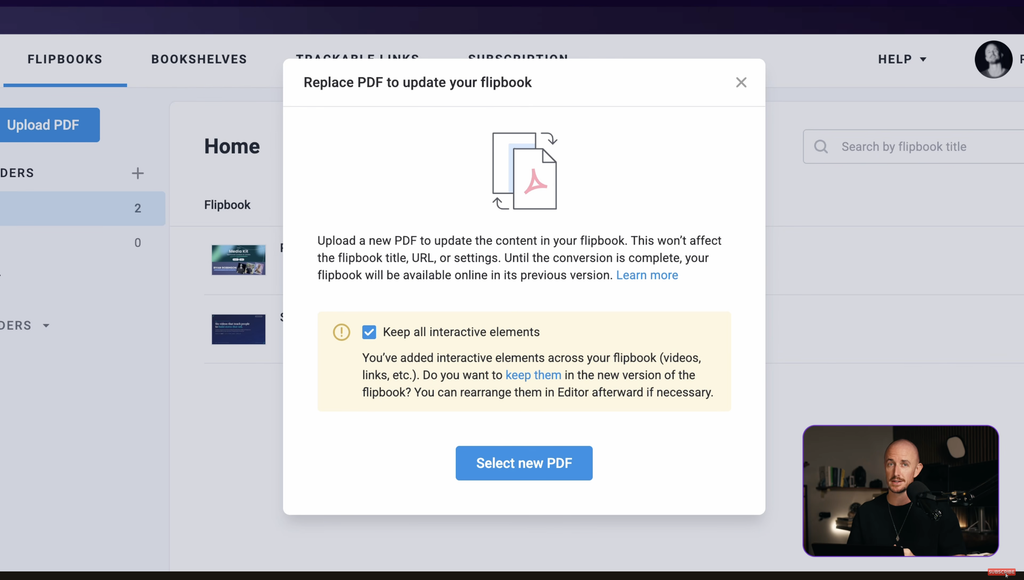 Ryan Robinson replacing his FlippingBook PDF while keeping the same link