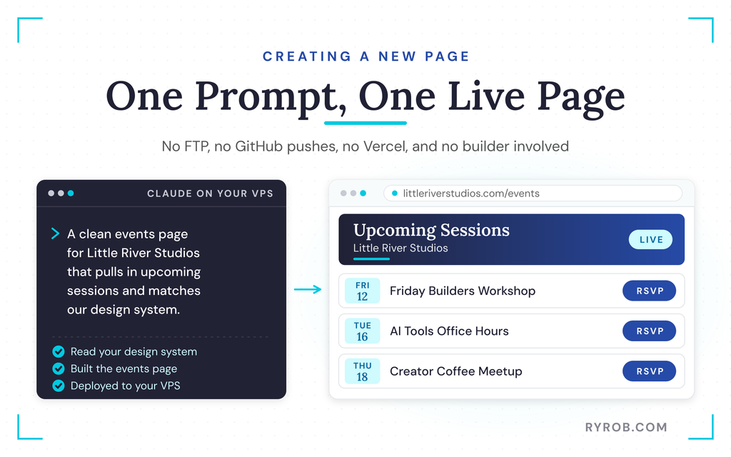 One prompt builds live events page